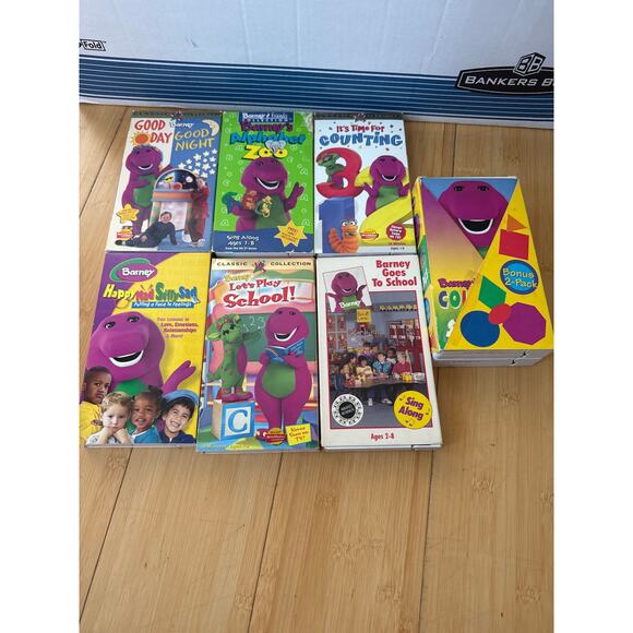 Barney VHS tapes School Counting set of 7 tapes - Picture 1 of 4